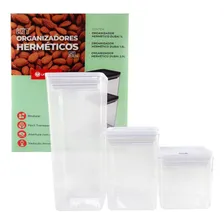 Conjunto 3 Potes Herméticos 5 Litros Organizador Mantimentos Cor Branco Foto mini  3