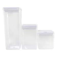 Conjunto 3 Potes Herméticos 5 Litros Organizador Mantimentos Cor Branco Foto  mini 1