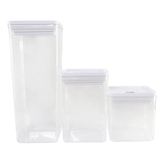 Conjunto 3 Potes Herméticos 5 Litros Organizador Mantimentos Cor Branco Foto 1