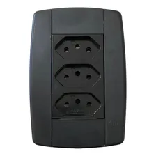 Conjunto 3 Tomadas Preta Monobloco 2p+t 10a 250v 4x2 Ilumi Foto  mini 1