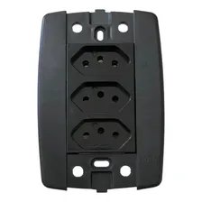 Conjunto 3 Tomadas Preta Monobloco 2p+t 10a 250v 4x2 Ilumi Foto mini 4