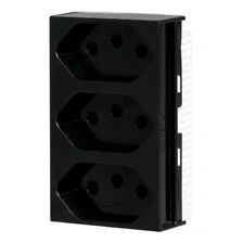 Conjunto 3 Tomadas Preta Monobloco 2p+t 10a 250v 4x2 Ilumi Foto mini  2