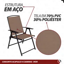 Conjunto 4 Cadeiras + Mesa Jardim Área Externa + Ombrelone Cor Marrom Foto mini 4