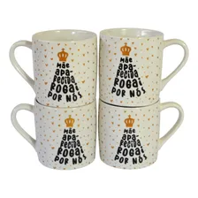 Conjunto 4 Canecas 300ml Porcelana Foto  mini 1