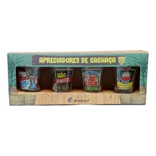 Conjunto 4 Copos De Dose Shot Cachaça Caipira 60ml Brasfoot Foto  mini 1