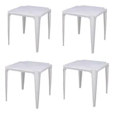 Conjunto 4 mesas plásticas bela vista Mor cor branco Foto  mini 1