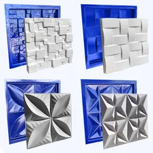Conjunto 4 Moldes Formas 3d Gesso Ou Cimento Abs Azul - Xmoldes - (molde 3d Trançado - Molde 3d Campestre - Molde 3d Cullinans - Molde 3d Mosaico) Foto  mini 1