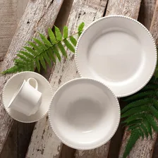 Conjunto 4 Pires Chá Cerâmica 15,2cm Perla Branco Foto mini 3