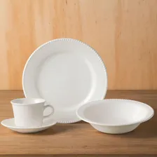 Conjunto 4 Pires Chá Cerâmica 15,2cm Perla Branco Foto mini 4