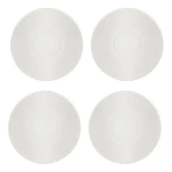 Conjunto 4 Pires Chá Cerâmica 15,2cm Perla Branco Foto 1