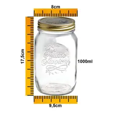 Conjunto 4 Potes Hermético Em Vidro 1 Litro - Bormioli Rocco Cor Transparente Foto mini  2
