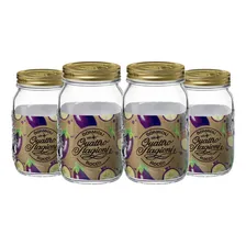 Conjunto 4 Potes Hermético Em Vidro 1 Litro - Bormioli Rocco Cor Transparente Foto  mini 1