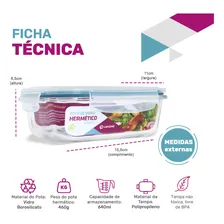 Conjunto 4 Potes Vidro Hermético 370ml 640ml Marmita Papinha U4home Foto mini  2
