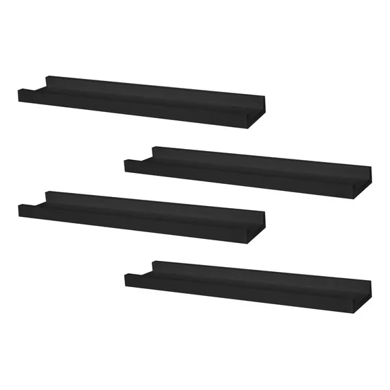 Conjunto 4 Prateleiras Decorativas 80cm Mdf Borda Protetora Foto 1