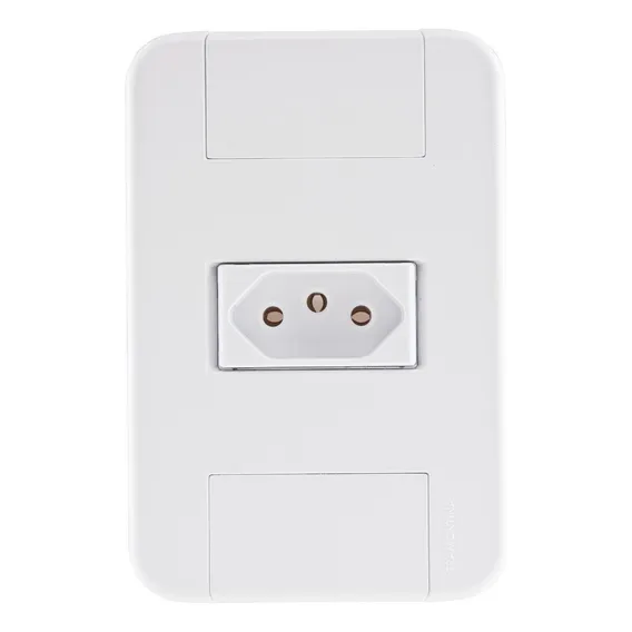 Conjunto 4x2 Com 1 Tomada 2p+t 20a Tramontina Tablet Branco Foto 1