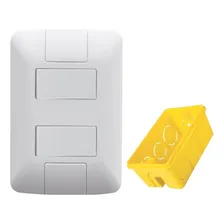 Conjunto 4x2 Com 2 Interruptores Simples Tramontina Aria 6a Foto  mini 1
