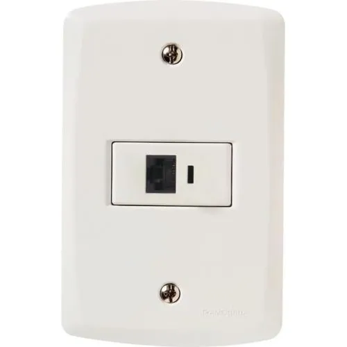 Conjunto 4x2 Com Tomada Rj45 Cat.6 Tramontina Lux2 Branco Foto 1