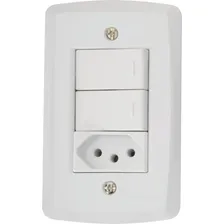 Conjunto 4x2 Lux2 - 2x Interruptor Paralelos + 1x Tomada 10a Foto  mini 1