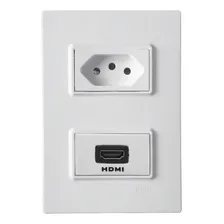 Conjunto 4x2 Tomada 10a + Módulo Hdmi Vivaz Ilumi Cor Branco Foto  mini 1