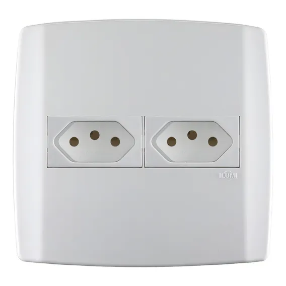 Conjunto 4x4 1 Tomadas 20a + 1 Tomadas 20a Slim Ilumi Cor Branco Foto 1