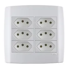 Conjunto 4x4 3 Tomadas 10a + 3 Tomadas 10a Slim Ilumi Cor Branco Foto mini 1