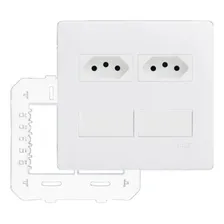 Conjunto 4x4 Tomada Dupla 10a + 2 Interruptor Simples Branco Foto mini 1