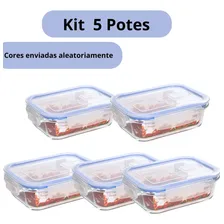 Conjunto 5 Pote Hermético Marmita 630ml Pote Vidro Prático Cor Sortida Foto mini 2