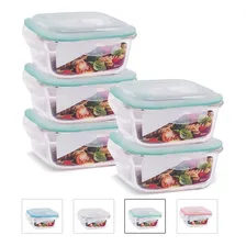 Conjunto 5 Pote Vidro Hermético Marmita Tampa Plástico 800ml Cor Verde (sk) Foto mini 1