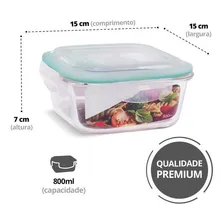 Conjunto 5 Pote Vidro Hermético Marmita Tampa Plástico 800ml Cor Verde (sk) Foto mini 4
