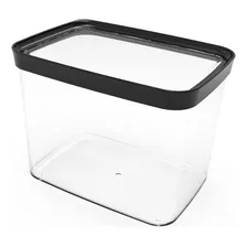 Conjunto 5 Potes Mantimentos Herméticos AcrÃlico Organizador Cor Preto Foto mini 2