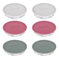 Conjunto 6 Assadeira Marinex Redonda 2,4 Litros Vidro Foto mini 1