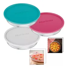 Conjunto 6 Assadeira Marinex Redonda 2,4 Litros Vidro Foto mini 3