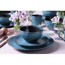 Conjunto 6 Bowls Cumbuca Tigela Jogo Cerâmica Petroleum Azul Foto mini  2