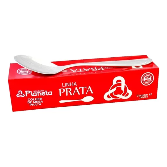 Conjunto 6 Colheres De Sopa Para Jantar Inox Linha Prata Foto 1