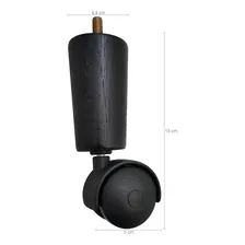 Conjunto 6 Pe De Cama Box Solteiro Baú Rodizio Para Moveis Cor Preto Foto mini 3