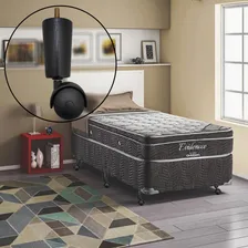 Conjunto 6 Pe De Cama Box Solteiro Baú Rodizio Para Moveis Cor Preto Foto mini 4