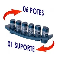 Conjunto 6 Porta Tempero Condimento Potinhos Azul PlasĂștil Foto mini 3