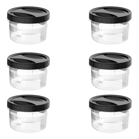 Conjunto 6 Pote Plástico Marmita Tampa Rosca 500ml Redondo Foto 1
