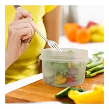 Conjunto 6 Pote Plástico Marmita Tampa Rosca 500ml Redondo Foto mini 2