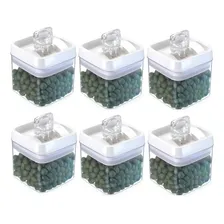Conjunto 6 Potes Herméticos Quadrados AcrÃlico 1,1 Litros Cor Branco Foto mini 2