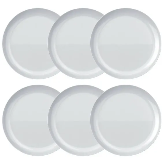 Conjunto 6 Pratos Rasos 27cm Nadir Opaline Linha Blanc Foto 1