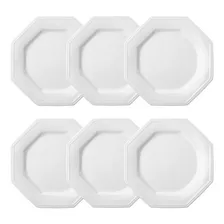 Conjunto 6 Pratos Rasos Prisma Porcelana 1a Linha - Schmidt Foto mini 1