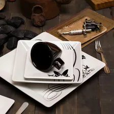 Conjunto 6 Pratos Sobremesa Quartier Tattoo Oxford Porcelana Foto mini 4