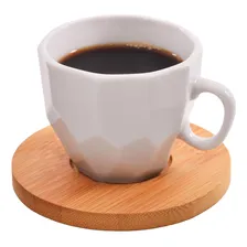 Conjunto 6 Xícaras Café Porcelana C/ Pires Bambu 90ml Foto mini  3