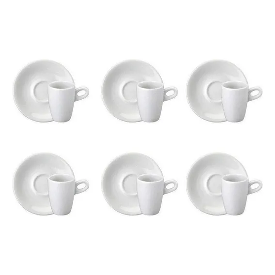 Conjunto 6 Xícaras Chá E Pires Sofia Alta Porcelana Schmidt Foto 1