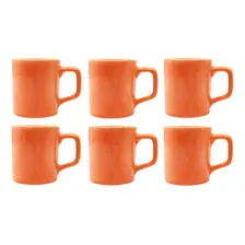 Conjunto 6 Xícaras Para Café Porcelana 80ml Laranja Expresso Foto  mini 1