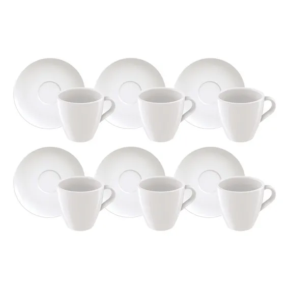 Conjunto 6 Xicaras Tramontina Pires Porcelana 200ml Foto 1