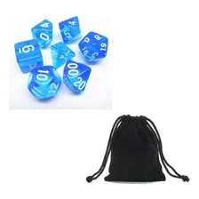 Conjunto 7 Dados TranslĂșcidos Rpg Azul Cor Azul-translucido Foto mini 2