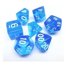 Conjunto 7 Dados TranslĂșcidos Rpg Azul Cor Azul-translucido Foto mini 1