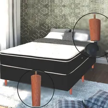 Conjunto 8 Pés De Cama Box Casal Com 5 Pés Palitos Fixos E 3 Foto mini  3